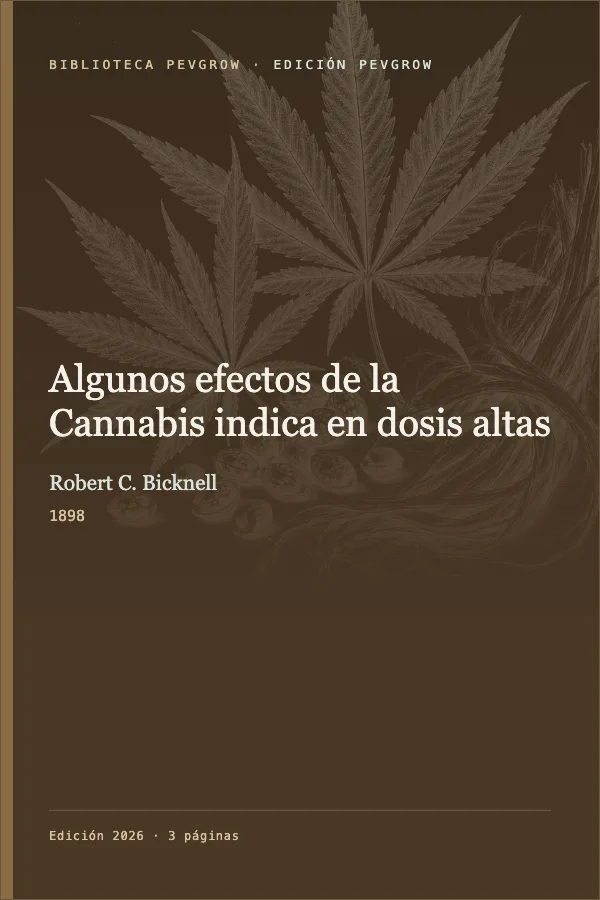 Portada de Algunos efectos de la Cannabis indica en dosis altas
