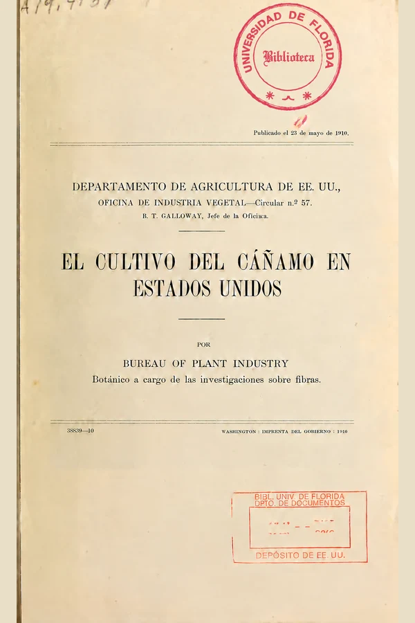 Portada de El cultivo del cáñamo en Estados Unidos