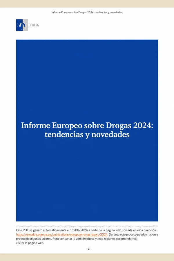 Portada de Informe Europeo sobre Drogas 2024: tendencias y novedades