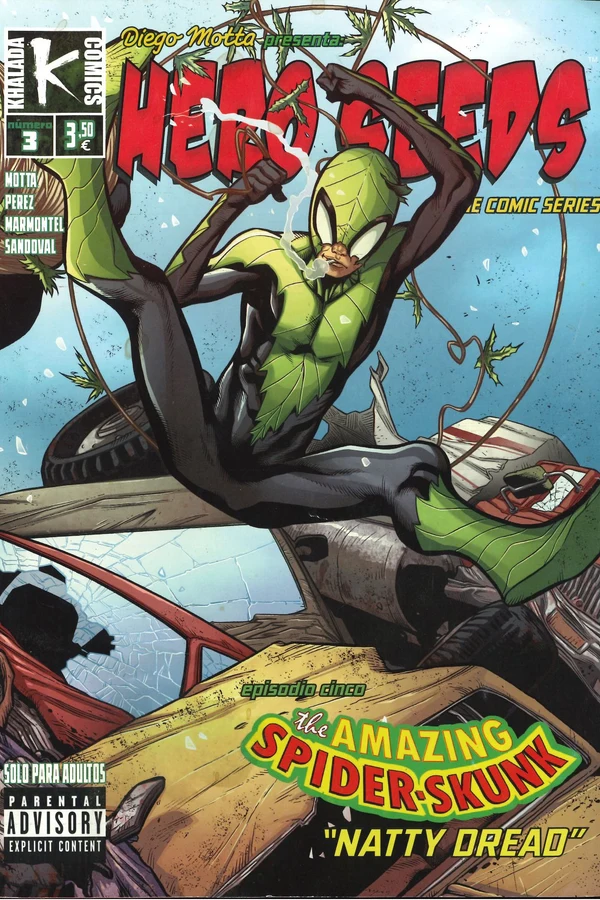 Portada de Hero Seeds nº 3: The Amazing Spider-Skunk («Natty Dread»)