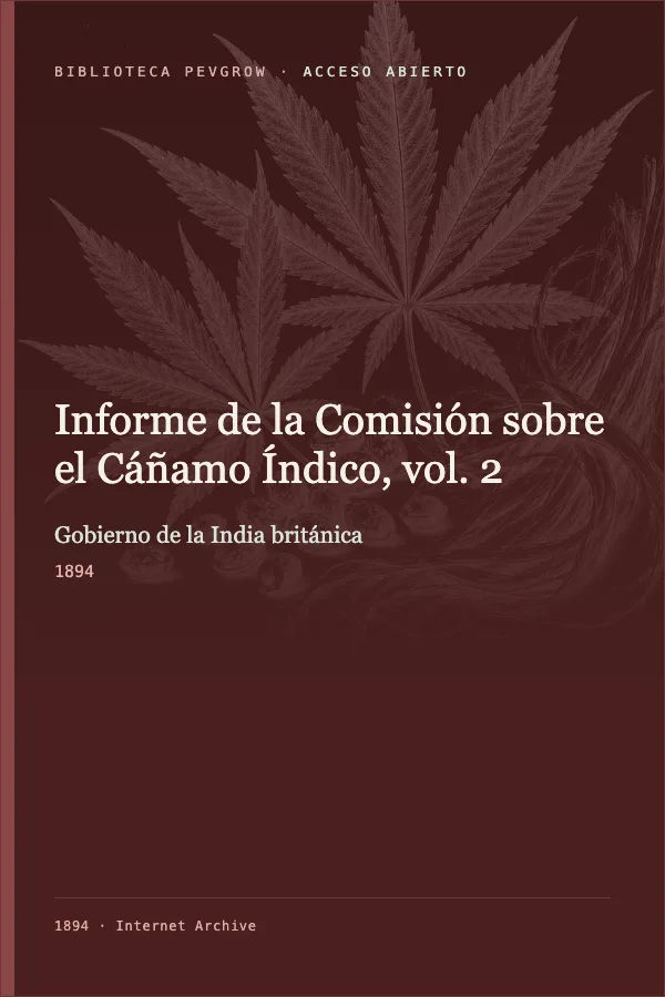Portada de Informe de la Comisión sobre el Cáñamo Índico, vol. 2