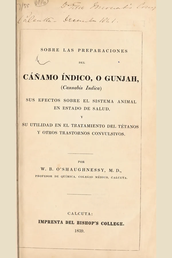 Portada de Sobre las preparaciones del cáñamo índico, o gunjah