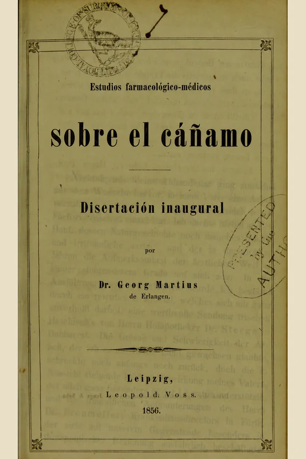 Portada de Estudios farmacológico-médicos sobre el cáñamo