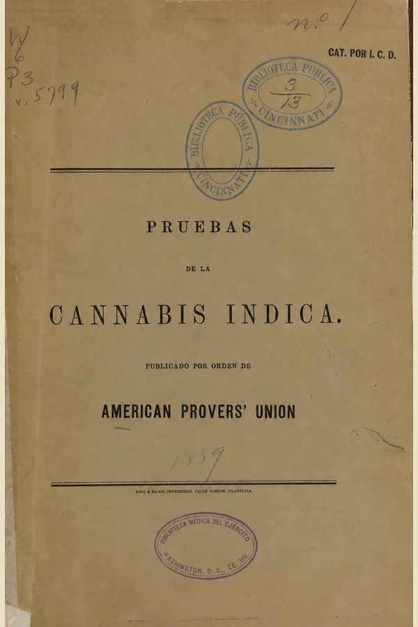 Portada de Pruebas de la Cannabis indica
