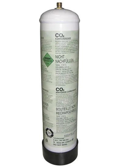 Bombona de CO₂ para dosificación controlada