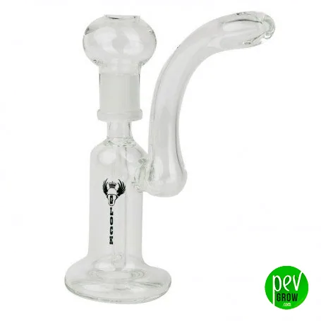 Bubbler transparente con base circular, cazoleta superior redondeada y boquilla lateral larga y curva, con logotipo G Lock. Bubbler transparente con base circular, cazoleta superior redondeada y boquilla lateral larga y curva, con logotipo G Lock.