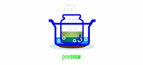Ilustración de un tarro con líquido verde dentro de una olla con agua, con burbujas y líneas de vapor sobre la abertura. Ilustración de un tarro con líquido verde dentro de una olla con agua, con burbujas y líneas de vapor sobre la abertura.