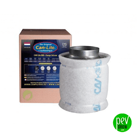 Filtro cilíndrico Can-Lite con cubierta blanca y boca metálica, junto a su caja de cartón sobre fondo blanco. Filtro cilíndrico Can-Lite con cubierta blanca y boca metálica, junto a su caja de cartón sobre fondo blanco.