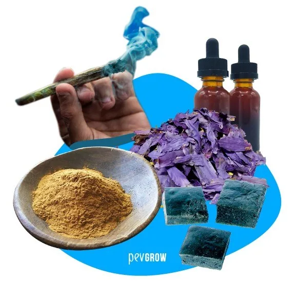 Collage con una mano sosteniendo un cigarrillo encendido, dos frascos con cuentagotas, pétalos morados, polvo y bloques azulados. Collage con una mano sosteniendo un cigarrillo encendido, dos frascos con cuentagotas, pétalos morados, polvo y bloques azulados.