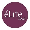Logotipo de élite Seeds con letras blancas de distintos tamaños dentro de un círculo de color burdeos sobre fondo blanco.