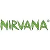 Logotipo de Nirvana en letras verdes angulosas, con el símbolo de marca registrada, centrado sobre fondo blanco.