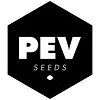 Logotipo de PEV Seeds con un hexágono negro, grandes letras PEV en blanco y la palabra Seeds debajo.