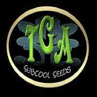 Logotipo circular de TGA con letras verdes, borde dorado y el texto «Subcool Seeds» sobre fondo negro. Logotipo circular de TGA con letras verdes, borde dorado y el texto «Subcool Seeds» sobre fondo negro.
