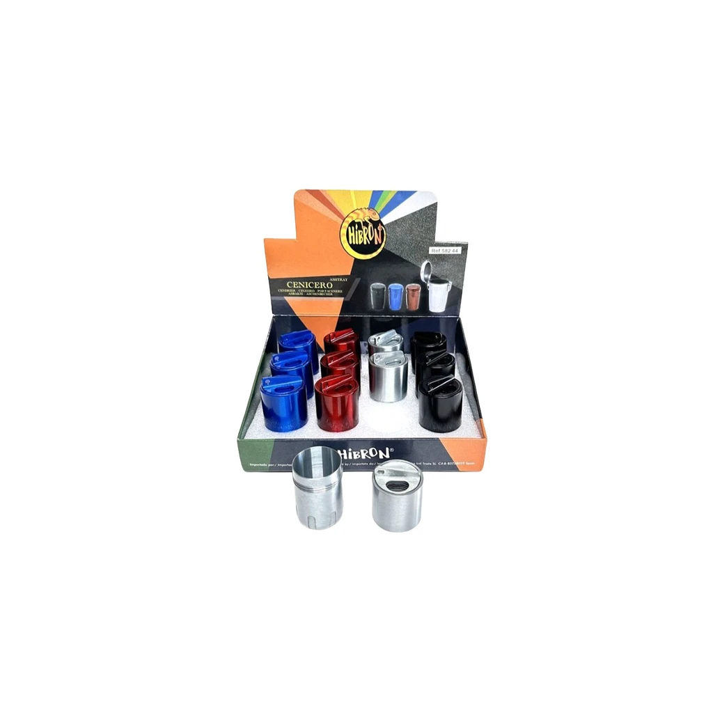 CENICEROS METALICO HIBRON 3,6X6,5CM – caja de 12