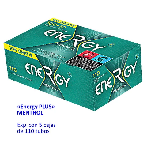 ENERGY PLUS 110 tubos Menthol Expositor con 5 cajas