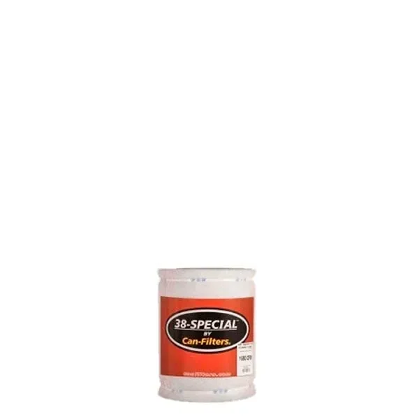 Filtro cilíndrico Can Filter 38 Special W50 FC38P, con extremos blancos y etiqueta roja, situado en la parte inferior sobre fondo blanco. Filtro cilíndrico Can Filter 38 Special W50 FC38P, con extremos blancos y etiqueta roja, situado en la parte inferior sobre fondo blanco.
