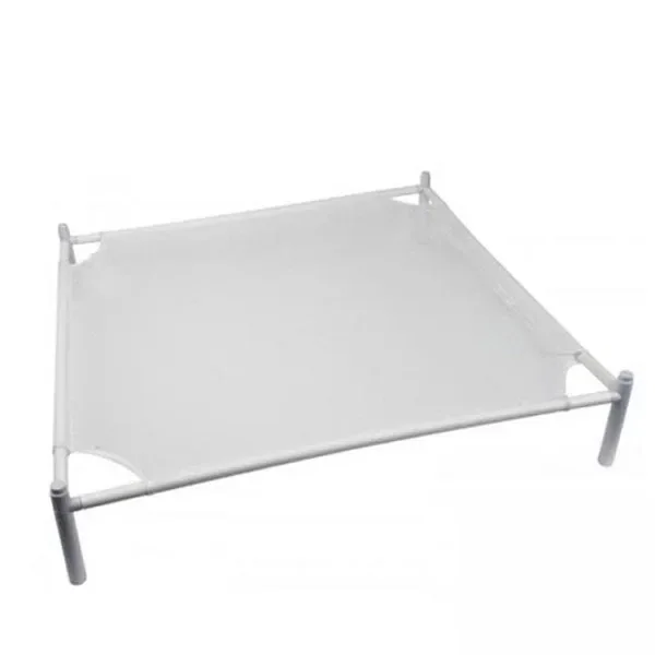 Rejilla de secado Drynet de Pure Factory, con malla cuadrada blanca tensada sobre un marco con cuatro patas, vista en perspectiva.
