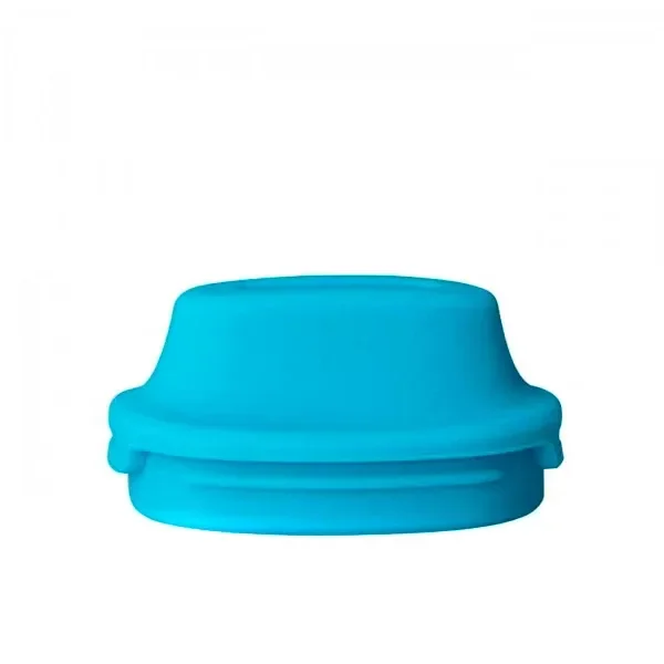 Boquilla de silicona azul turquesa para X-vape X-max Mambo, con parte superior elevada y base circular con rebordes, sobre fondo blanco.