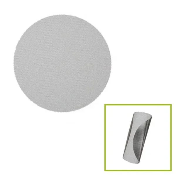 Filtro exterior Vaponic de malla circular gris, con un recuadro que muestra la malla curvada en forma de tubo.
