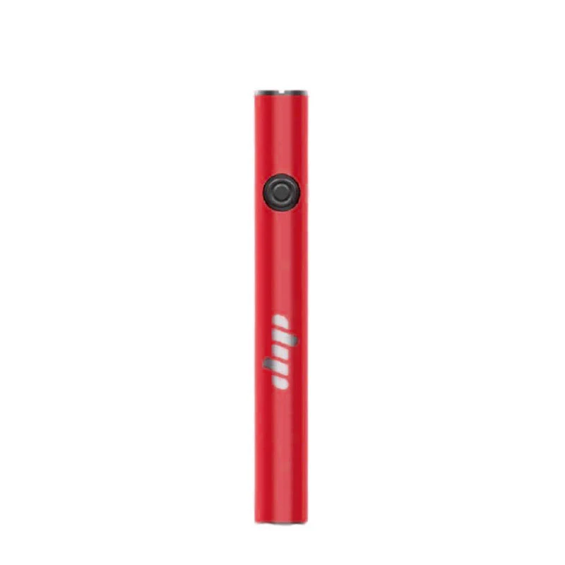 Batería roja para vapeador Dip Devices, de cuerpo cilíndrico alargado, con botón circular negro y logotipo claro.