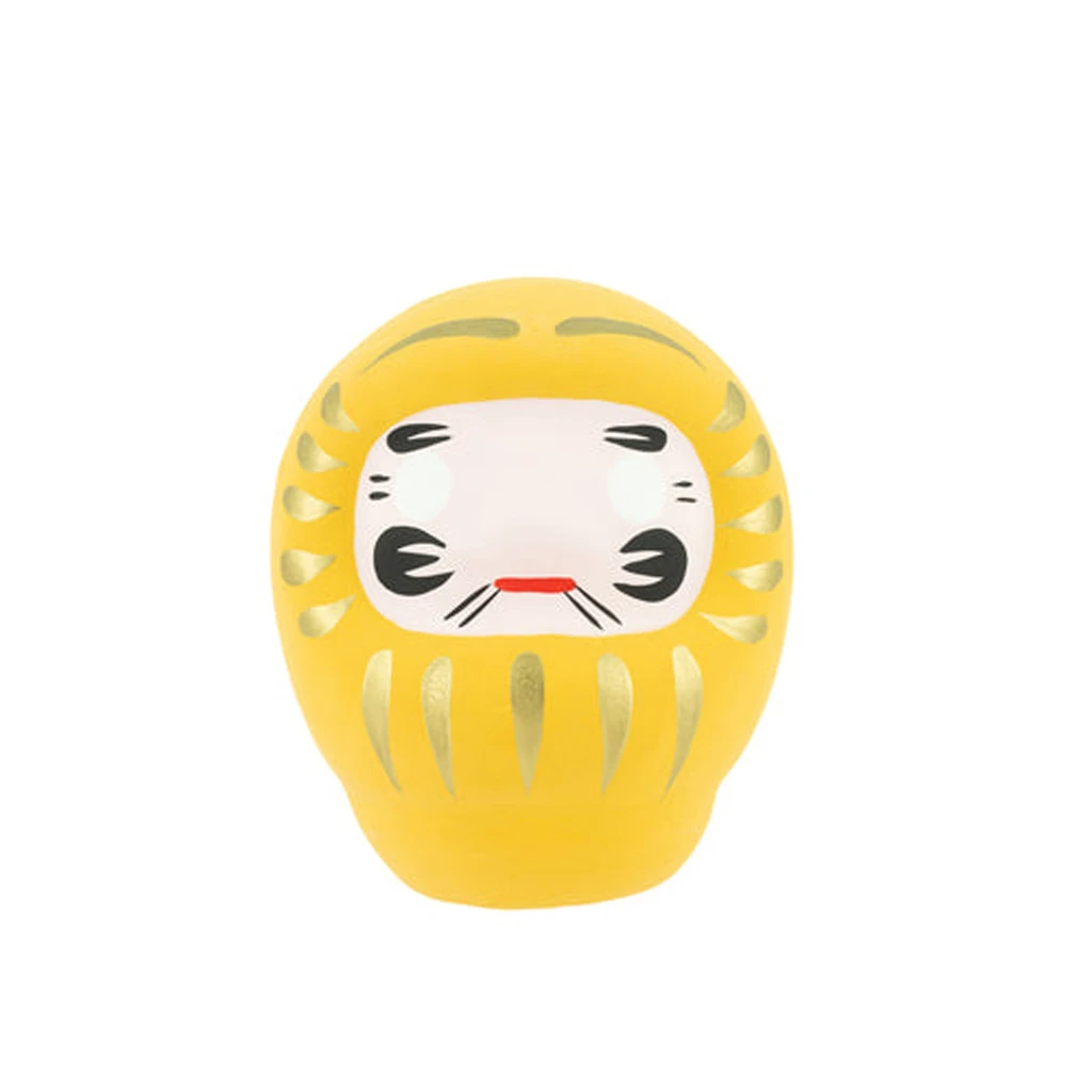 Daruma Tradicional Amarillo Prosperidad Tierra Zen