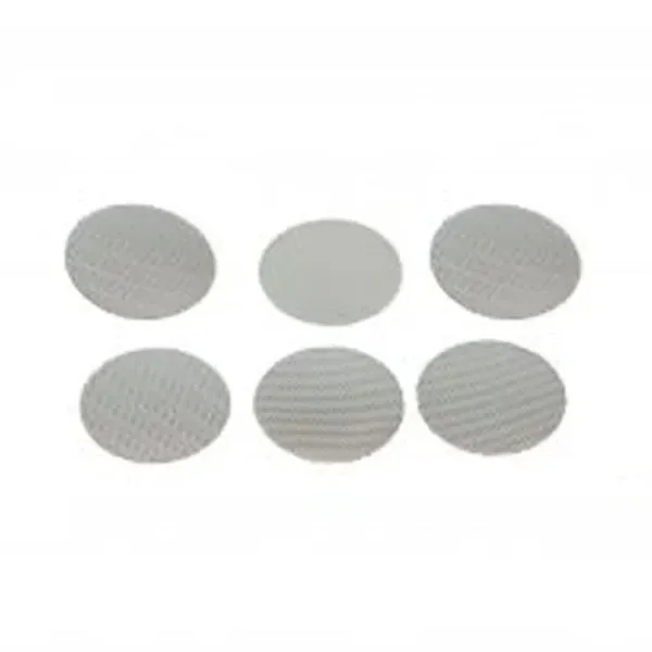 Varias rejillas circulares grises del kit Small de Storz & Bickel, dispuestas en dos filas sobre fondo blanco.