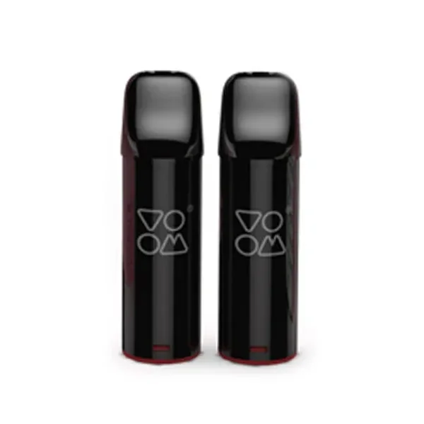Recargas Voom Magnetic Pod Strawberry de cuerpo negro, con boquilla oscura, logotipo gris frontal y detalles rojos en la base.