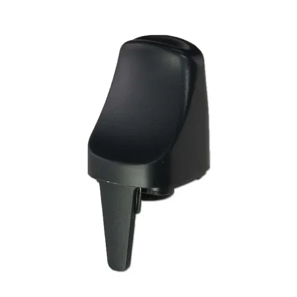 Boquilla completa negra para X-Max V3 Pro de XVAPE, vista en ángulo, con cuerpo curvado y pieza inferior alargada sobre fondo blanco.