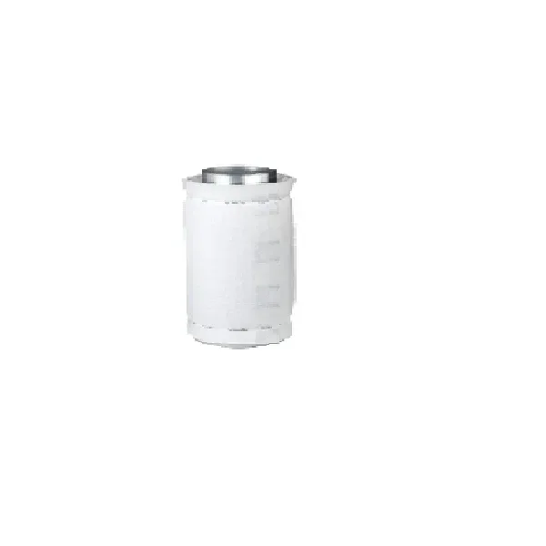 Filtro de carbón activo Empire Filters Lite de cuerpo cilíndrico blanco y boca metálica superior, aislado sobre fondo blanco.