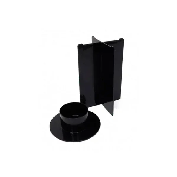 Divisor Divider-S Tightvac negro, con paneles cruzados y una pieza circular con cuello cilíndrico situada delante.