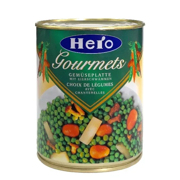 Bote de ocultación con aspecto de conserva Hero Gourmets, etiqueta verde con verduras y bordes dorados. Bote de ocultación con aspecto de conserva Hero Gourmets, etiqueta verde con verduras y bordes dorados.