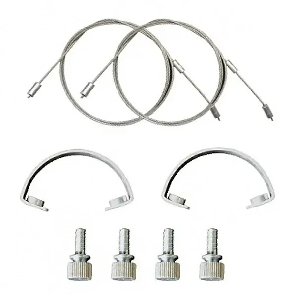 Kit de repuesto para reflector Adjust-A-Wings Medium con cables enrollados, soportes curvos y tornillos con cabeza moleteada sobre fondo blanco.