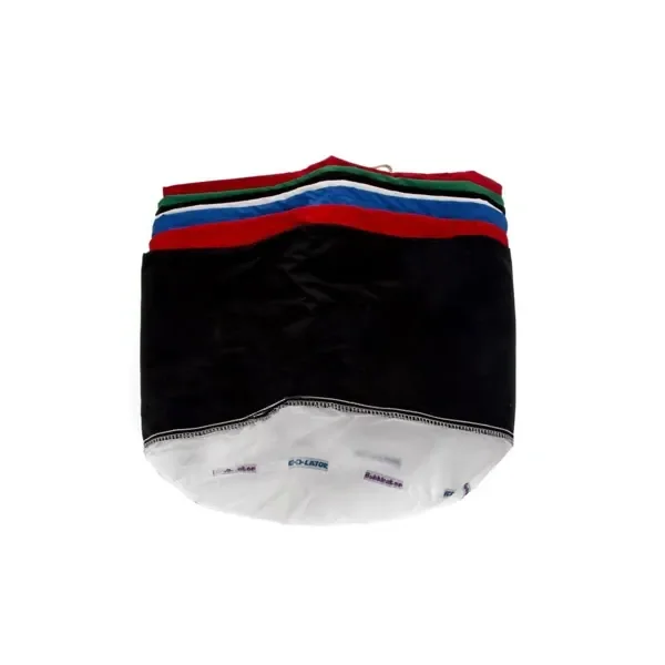 Bolsas de filtrado Ice-O-Lator Small superpuestas, con cuerpos negros, bordes de varios colores y una zona blanca de malla visible. Bolsas de filtrado Ice-O-Lator Small superpuestas, con cuerpos negros, bordes de varios colores y una zona blanca de malla visible.
