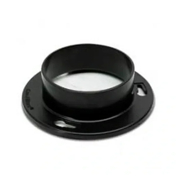 Brida CAN-Lite negra vista en perspectiva, con cuello circular elevado y base ancha con orificios de fijación.
