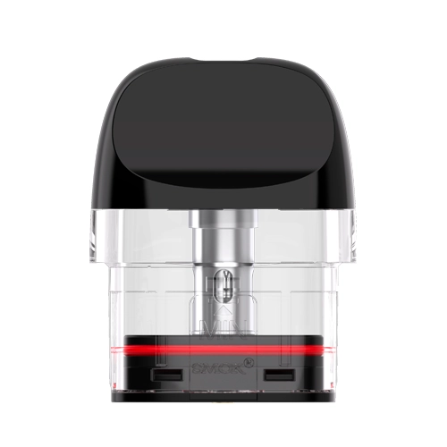 Pod de repuesto Smok Novo 5 Meshed visto de frente, con boquilla negra, depósito transparente y una junta roja en la base.