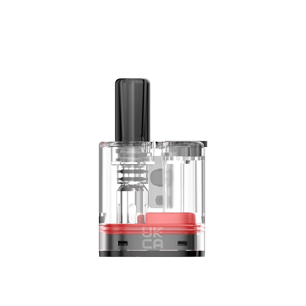 Pod de recambio Geekvape Soul Boost transparente, con boquilla negra, componentes internos visibles y junta roja en la base.