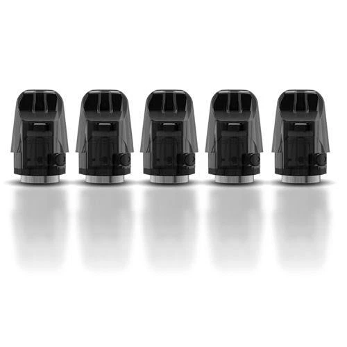 Varios cartuchos Joyetech Exceed Edge oscuros, alineados sobre fondo blanco, con boquilla aplanada y base metálica.