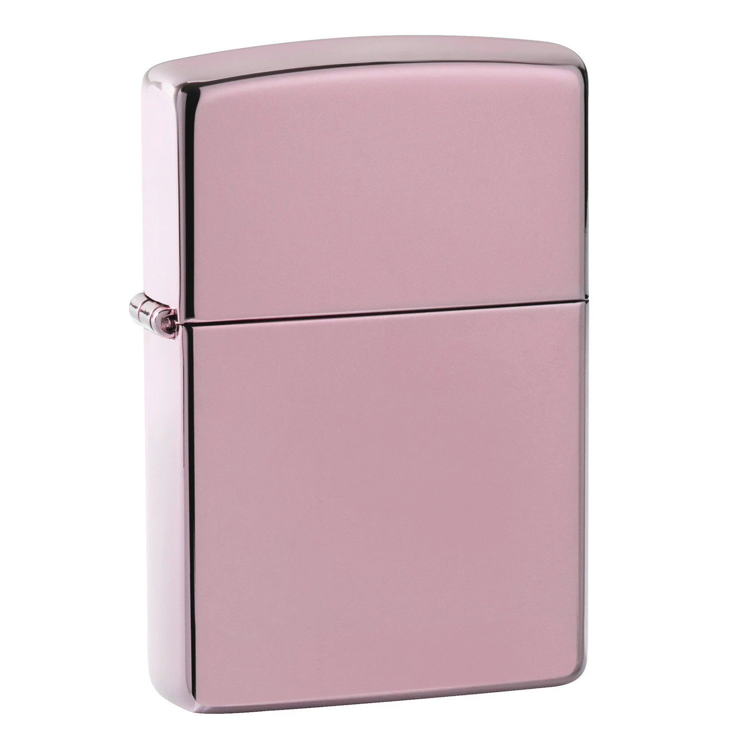 Encendedor Zippo Reg HP Rose Gold cerrado, de acabado rosa brillante, con bordes redondeados y bisagra lateral sobre fondo blanco. Encendedor Zippo Reg HP Rose Gold cerrado, de acabado rosa brillante, con bordes redondeados y bisagra lateral sobre fondo blanco.