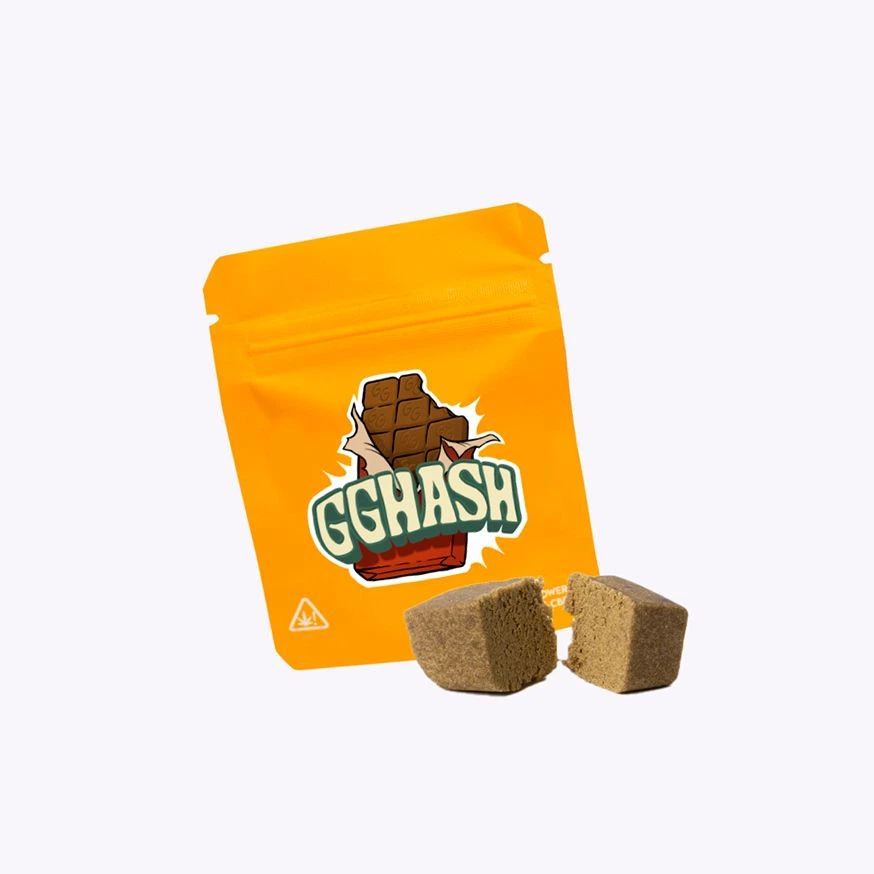 Bolsa naranja de Hash Orange de Gorilla Grillz con ilustración de una tableta y varios bloques marrones delante, sobre fondo claro.
