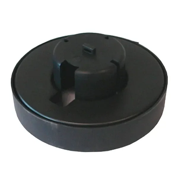 Flotador negro para humidificador Mist Maker de Neptune, de forma circular con soporte central elevado y aberturas, sobre fondo blanco.
