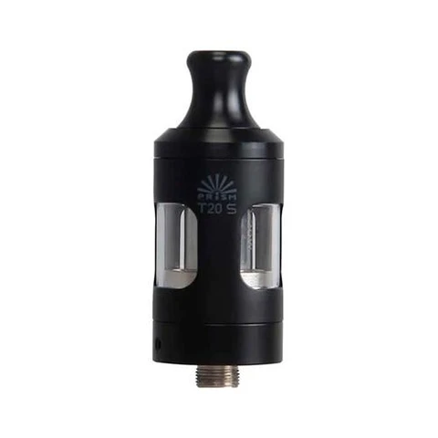 Depósito Innokin Prism T20S negro, con boquilla superior, ventanas transparentes laterales y conexión roscada en la base.