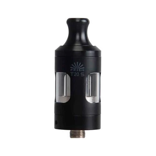 Depósito Innokin Prism T20S negro, con boquilla superior, ventanas transparentes laterales y conexión roscada en la base.