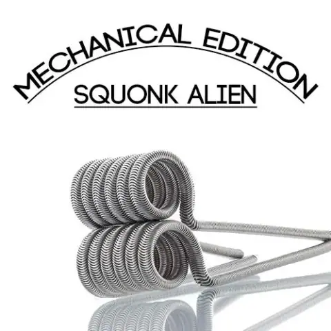 Resistencias Squonk Alien de hilo enrollado con patillas largas, sobre fondo blanco bajo los textos Mechanical Edition y Squonk Alien.