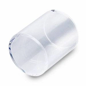 Tubo de recambio transparente Geekvape Eagle Pyrex Glass, colocado en diagonal sobre fondo blanco, con los bordes circulares visibles.