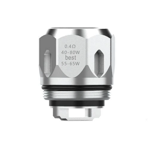 Resistencia GT2 Core Vaporesso plateada con rosca y juntas negras; inscripción de 0,4 Ω, 40–80 W y rango recomendado de 55–65 W.