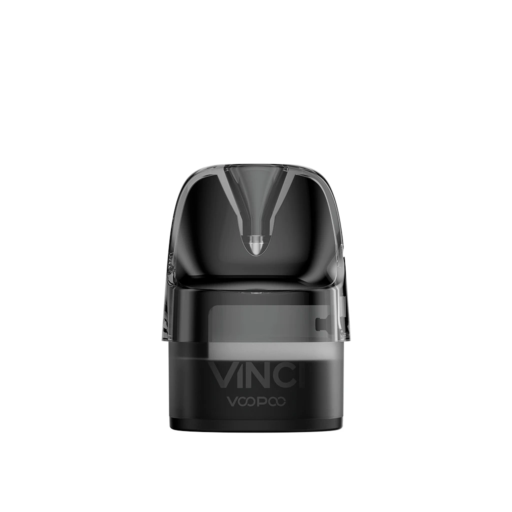 Pod de repuesto Voopoo Vinci PnP X en vista frontal, con boquilla oscura translúcida y base negra con el logotipo. Pod de repuesto Voopoo Vinci PnP X en vista frontal, con boquilla oscura translúcida y base negra con el logotipo.