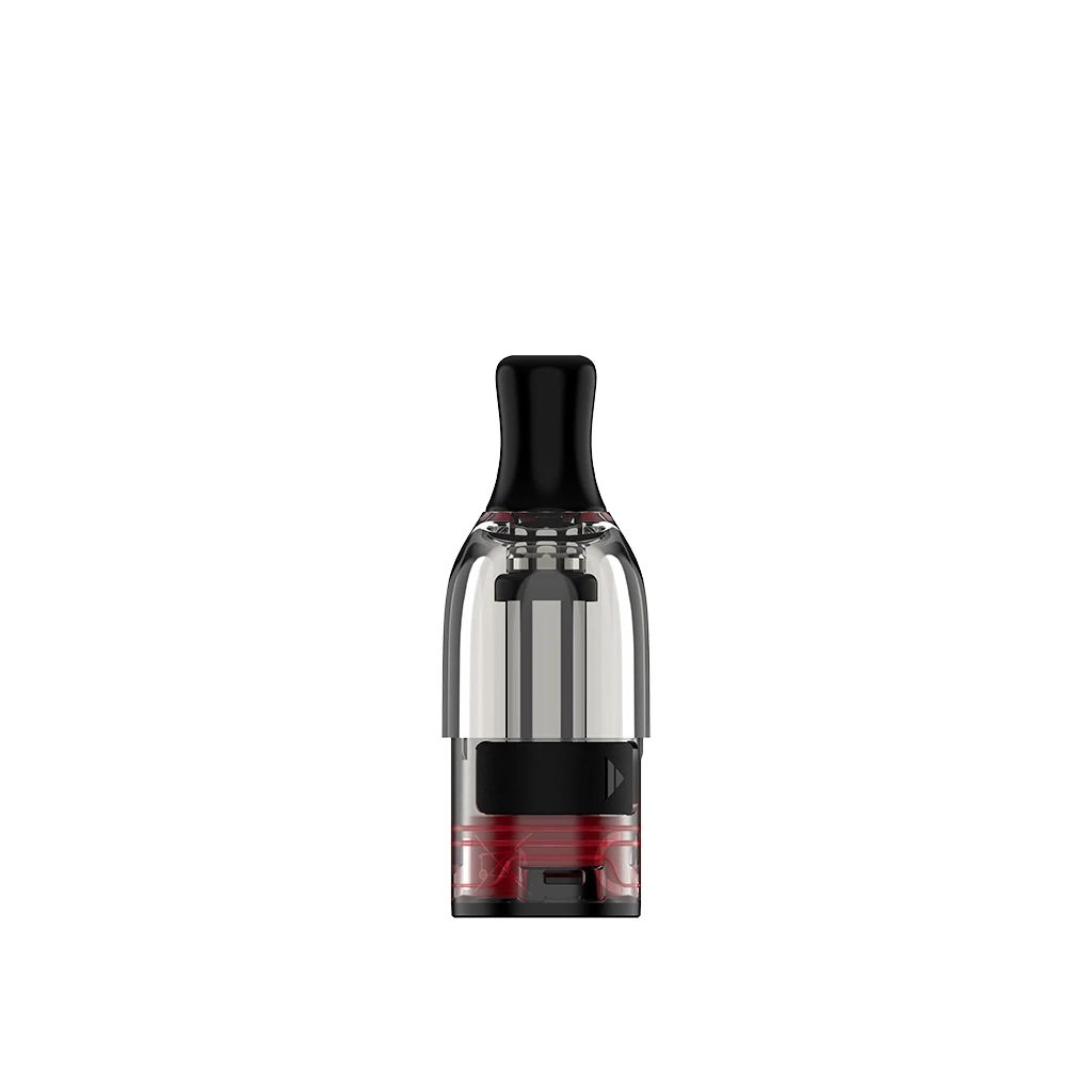 Pod Vaporesso Eco One con boquilla negra, depósito transparente y pieza central metálica, visto de frente sobre fondo blanco.