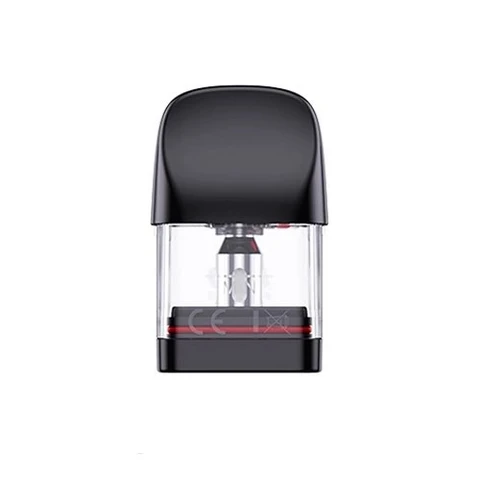 Pod de repuesto Uwell Caliburn G3 con boquilla negra, depósito transparente y junta roja, visto de frente sobre fondo blanco.