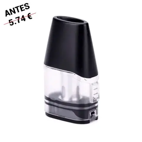 Cartucho Geekvape Aegis One Pod con boquilla negra y depósito transparente, visto en perspectiva sobre fondo blanco.