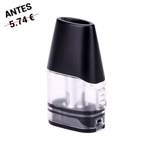 Cartucho Geekvape Aegis One Pod con boquilla negra y depósito transparente, visto en perspectiva sobre fondo blanco.